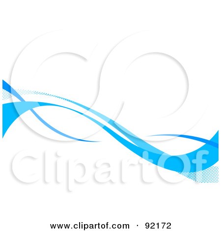 Royalty-Free (RF) Clipart Illustration of a Background Of Horizontal Light Blue Swooshes Over White by Arena Creative