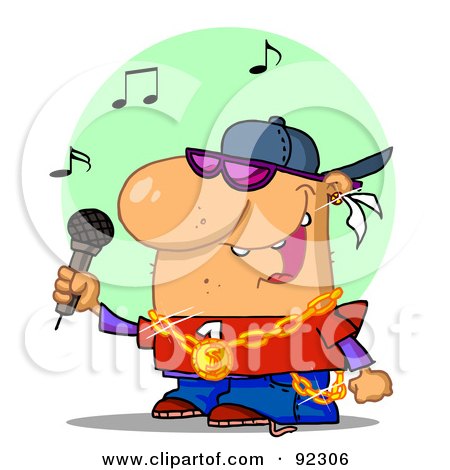 Royalty-Free (RF) Clipart Illustration of a Caucasian Rapper Dude Singing by Hit Toon