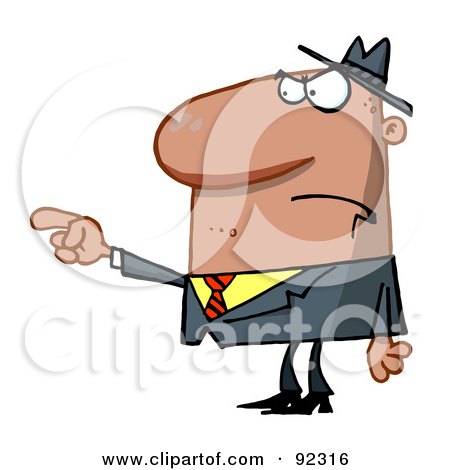 Royalty-Free (RF) Clipart Illustration of a Man Pointing The Blame by Hit Toon