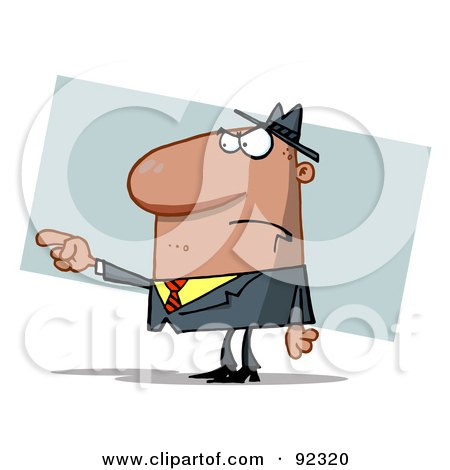 Royalty-Free (RF) Clipart Illustration of a Guy Pointing The Blame by Hit Toon