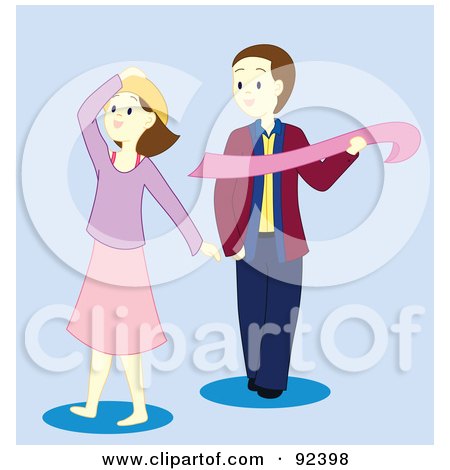 Royalty-Free (RF) Clipart Illustration of a Couple Standing By Each Other by Cherie Reve