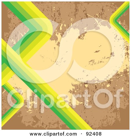 Royalty-Free (RF) Clipart Illustration of a Grungy Cork Background With Green And Yellow Lines by Arena Creative