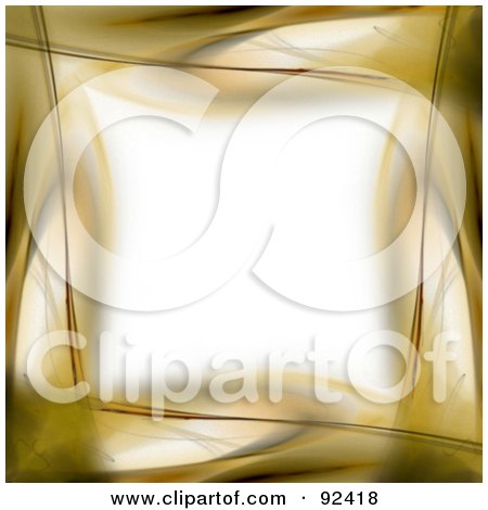 Royalty-Free (RF) Clipart Illustration of a Border Of Gold Over White by Arena Creative