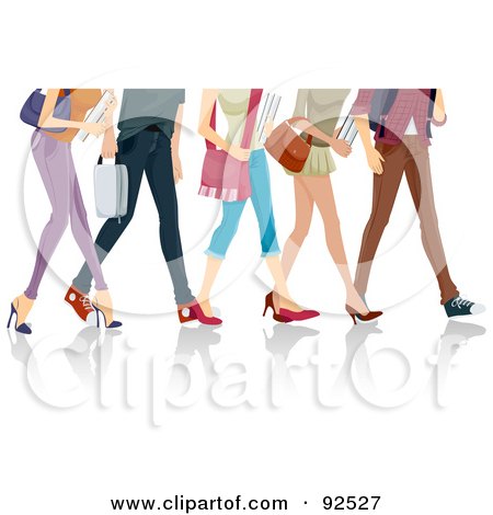 Royalty-Free (RF) Clipart Illustration of Legs Of Walking College Students by BNP Design Studio