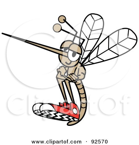 Royalty-Free (RF) Clipart Illustration of a Mosquito With His Arms Crossed by Andy Nortnik