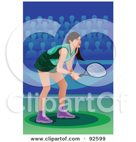 Royalty-Free (RF) Clipart Illustration of a Professional Olympic Female Tennis Player by mayawizard101