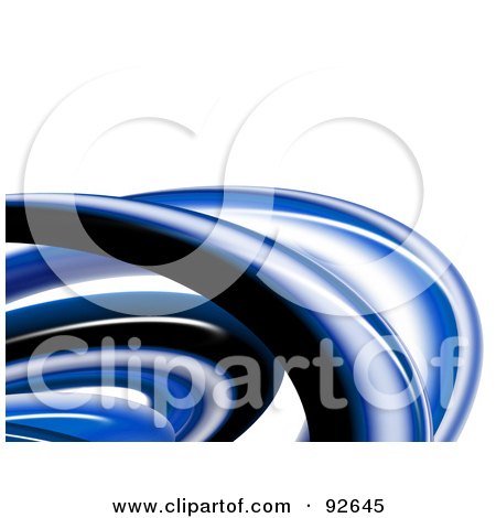 Royalty-Free (RF) Clipart Illustration of a Background Of 3d Blue Curves Over White by KJ Pargeter