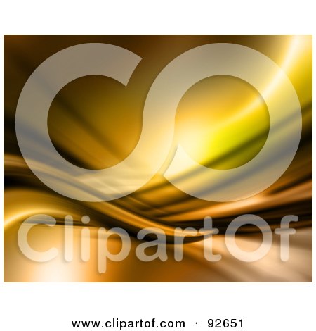 Royalty-Free (RF) Clipart Illustration of a Background Of Flowing Golden Waves by KJ Pargeter