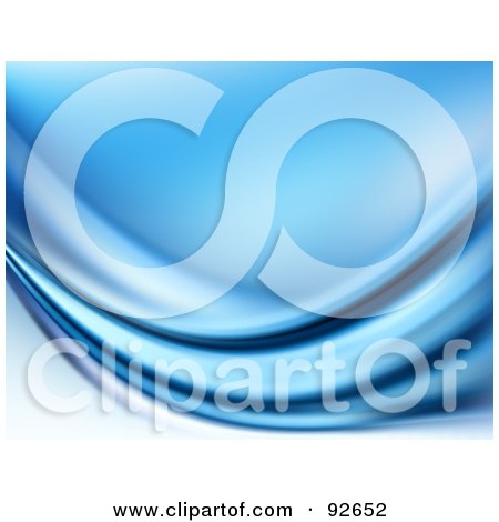 Royalty-Free (RF) Clipart Illustration of a Background Of Curving Blue Abstract Waves Over White by KJ Pargeter