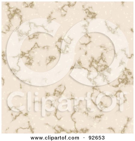 Royalty-Free (RF) Clipart Illustration of a Beige Marble Background With Brown Veins by KJ Pargeter