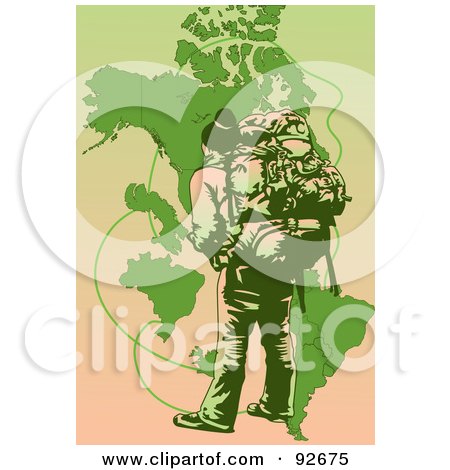 Royalty-Free (RF) Clipart Illustration of a Backpacker Trekking - 8 by mayawizard101