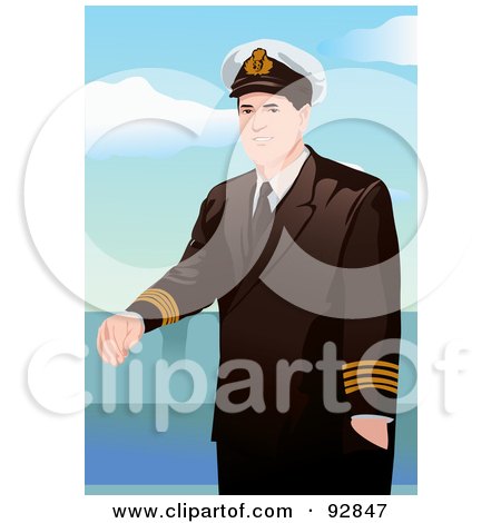Royalty-Free (RF) Clipart Illustration of a Male Captain In Uniform - 1 by mayawizard101