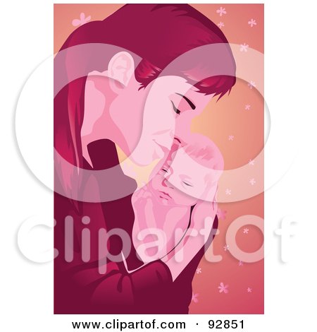 Royalty-Free (RF) Clipart Illustration of a Loving Mother And Child - 3 by mayawizard101