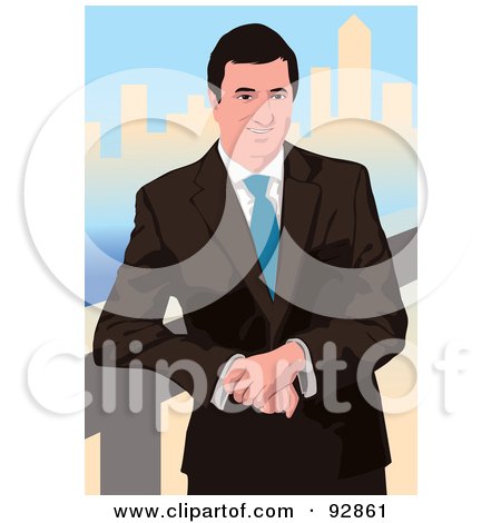 Royalty-Free (RF) Clipart Illustration of an Urban Business Man - 8 by mayawizard101