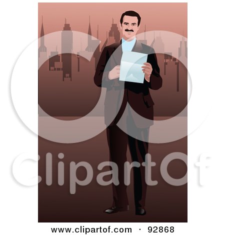 Royalty-Free (RF) Clipart Illustration of an Urban Business Man - 2 by mayawizard101