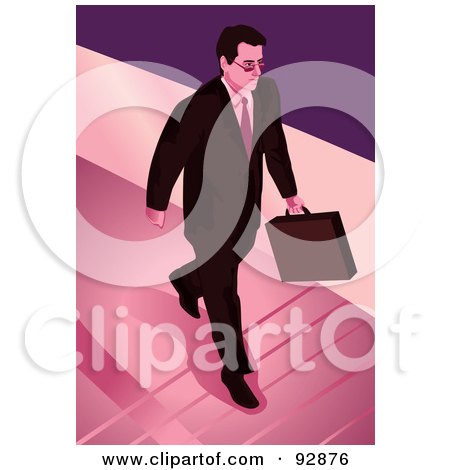 Royalty-Free (RF) Clipart Illustration of a Business Walking Towards Steps by mayawizard101