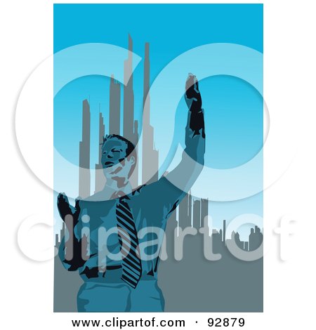 Royalty-Free (RF) Clipart Illustration of an Urban Business Man - 6 by mayawizard101