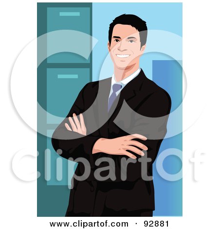 Royalty-Free (RF) Clipart Illustration of a Business Man In An Office - 1 by mayawizard101
