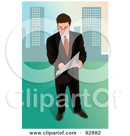 Royalty-Free (RF) Clipart Illustration of an Urban Business Man - 10 by mayawizard101