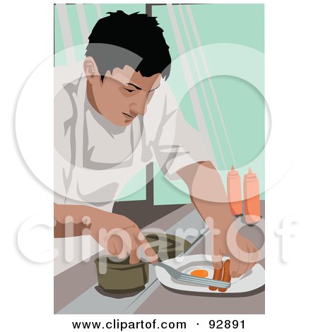 Royalty-Free (RF) Clipart Illustration of a Professional Culinary Chef - 1 by mayawizard101