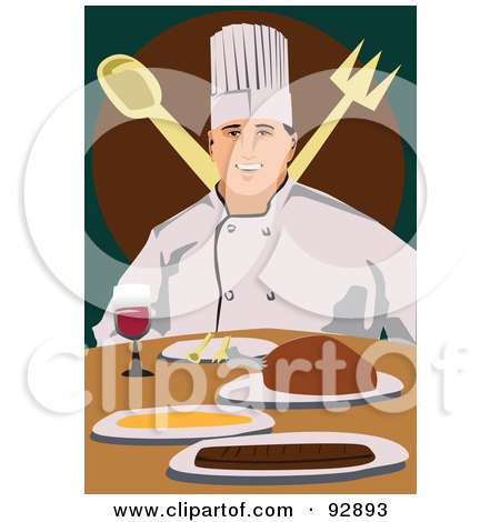 Royalty-Free (RF) Clipart Illustration of a Professional Culinary Chef - 7 by mayawizard101