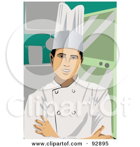 Royalty-Free (RF) Clipart Illustration of a Professional Culinary Chef - 8 by mayawizard101