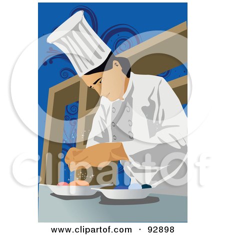 Royalty-Free (RF) Clipart Illustration of a Professional Culinary Chef - 3 by mayawizard101