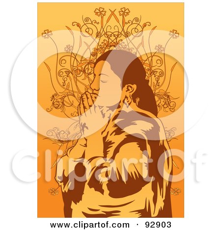 Royalty-Free (RF) Clipart Illustration of a Praying Person - 5 by mayawizard101