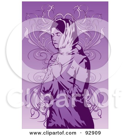 Royalty-Free (RF) Clipart Illustration of a Praying Person - 8 by mayawizard101