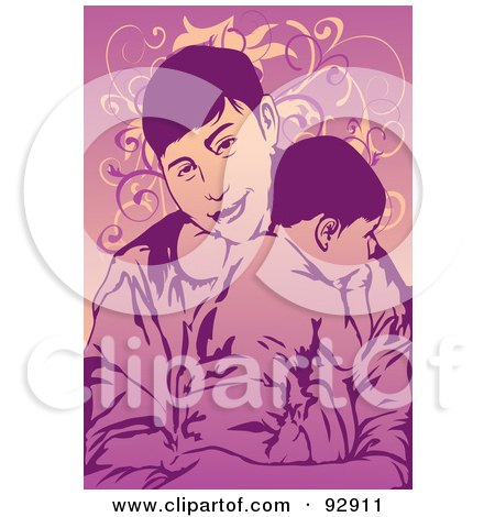 Royalty-Free (RF) Clipart Illustration of a Father And Child - 4 by mayawizard101