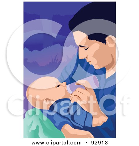 Royalty-Free (RF) Clipart Illustration of a Mom And Child - 6 by mayawizard101