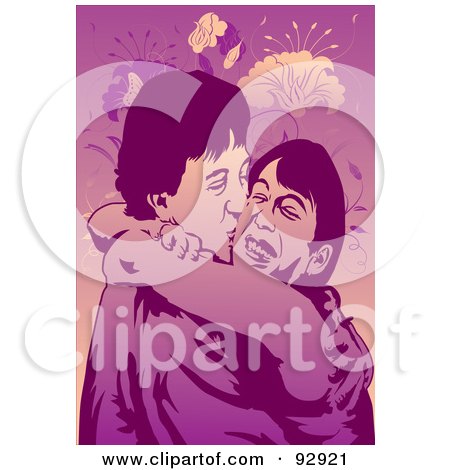 Royalty-Free (RF) Clipart Illustration of a Loving Couple - 2 by mayawizard101