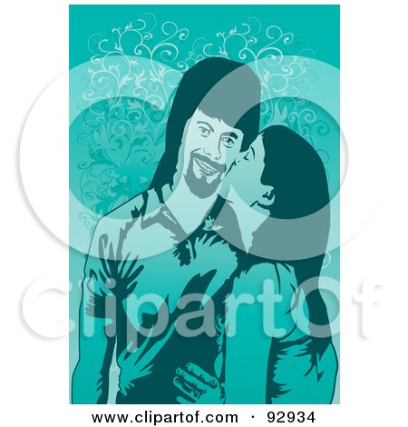 Royalty-Free (RF) Clipart Illustration of a Loving Couple - 3 by mayawizard101