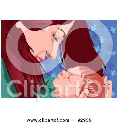Royalty-Free (RF) Clipart Illustration of a Mom And Child - 5 by mayawizard101