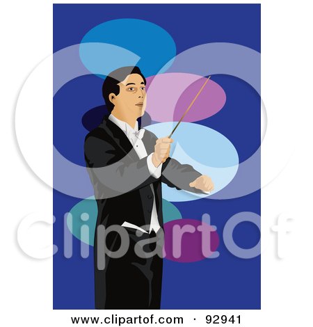 Royalty-Free (RF) Clipart Illustration of a Conductor Man In A Tuxedo - 1 by mayawizard101