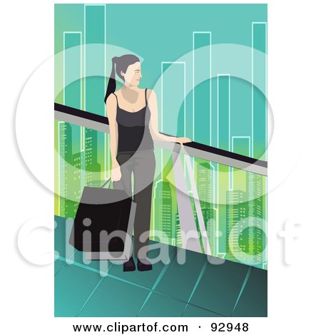 Royalty-Free (RF) Clipart Illustration of a Female Shopper With Bags - 7 by mayawizard101