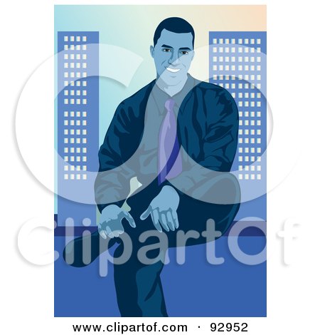 Royalty-Free (RF) Clipart Illustration of an Urban Business Man - 18 by mayawizard101