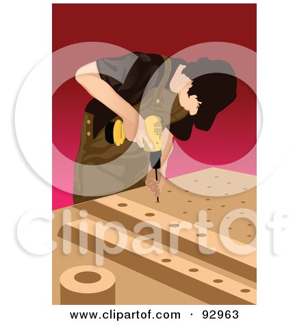 Royalty-Free (RF) Clipart Illustration of a Woodworker Man - 1 by mayawizard101