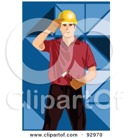 Royalty-Free (RF) Clipart Illustration of a Woodworker Man - 3 by mayawizard101