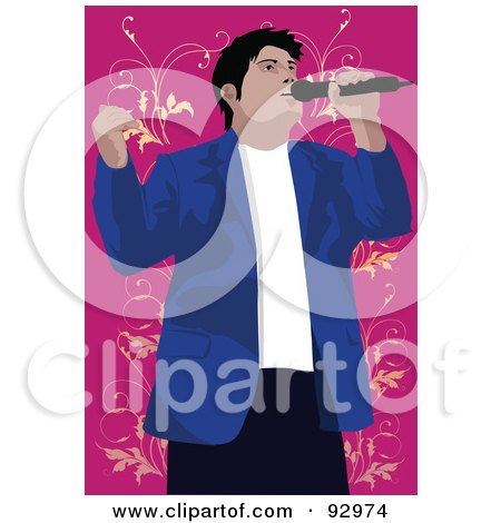 Royalty-Free (RF) Clipart Illustration of a Vocalist Man - 6 by mayawizard101
