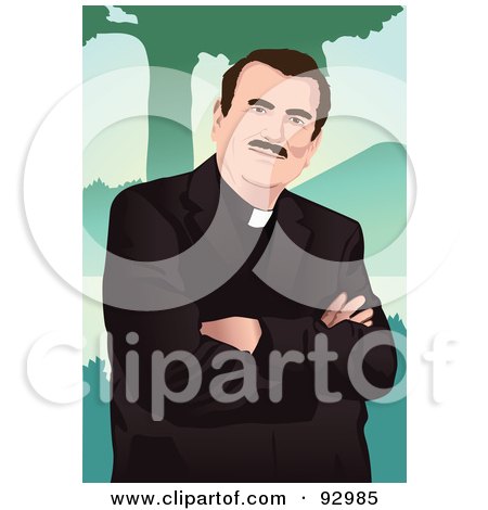 Royalty-Free (RF) Clipart Illustration of a Male Priest by mayawizard101
