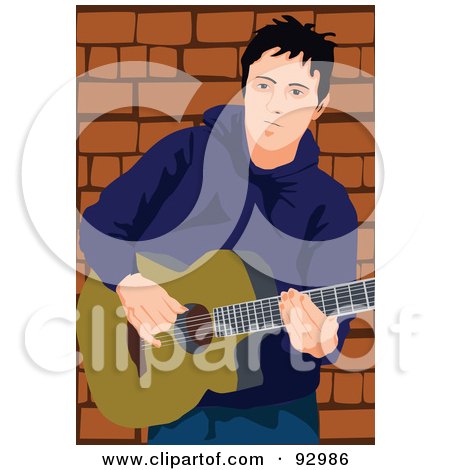 Royalty-Free (RF) Clipart Illustration of a Guitarist Man - 5 by mayawizard101