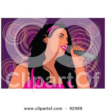 Royalty-Free (RF) Clipart Illustration of a Female Vocalist by mayawizard101