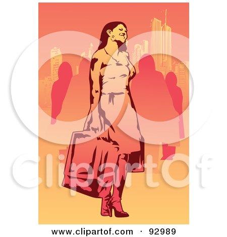 Royalty-Free (RF) Clipart Illustration of a Female Shopper With Bags - 5 by mayawizard101