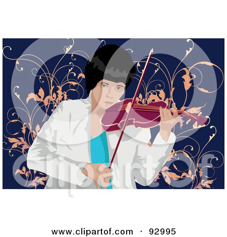Royalty-Free (RF) Clipart Illustration of a Violinist by mayawizard101