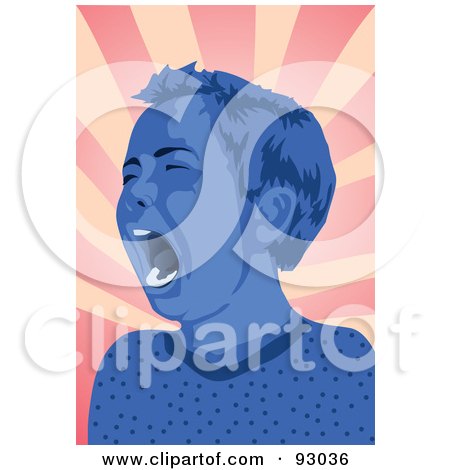 Royalty-Free (RF) Clipart Illustration of a Boy Screaming And Crying by mayawizard101