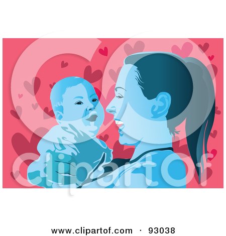 Royalty-Free (RF) Clipart Illustration of a Mom And Child - 7 by mayawizard101