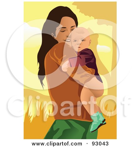 Royalty-Free (RF) Clipart Illustration of a Mom And Child - 22 by mayawizard101