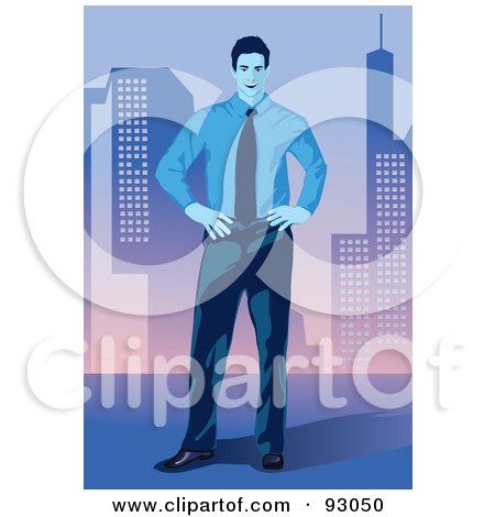 Royalty-Free (RF) Clip Art Illustration of an Urban Business Man - 14 by mayawizard101