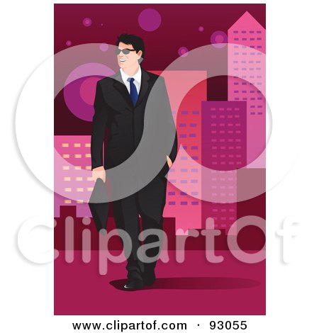 Royalty-Free (RF) Clipart Illustration of an Urban Business Man - 16 by mayawizard101